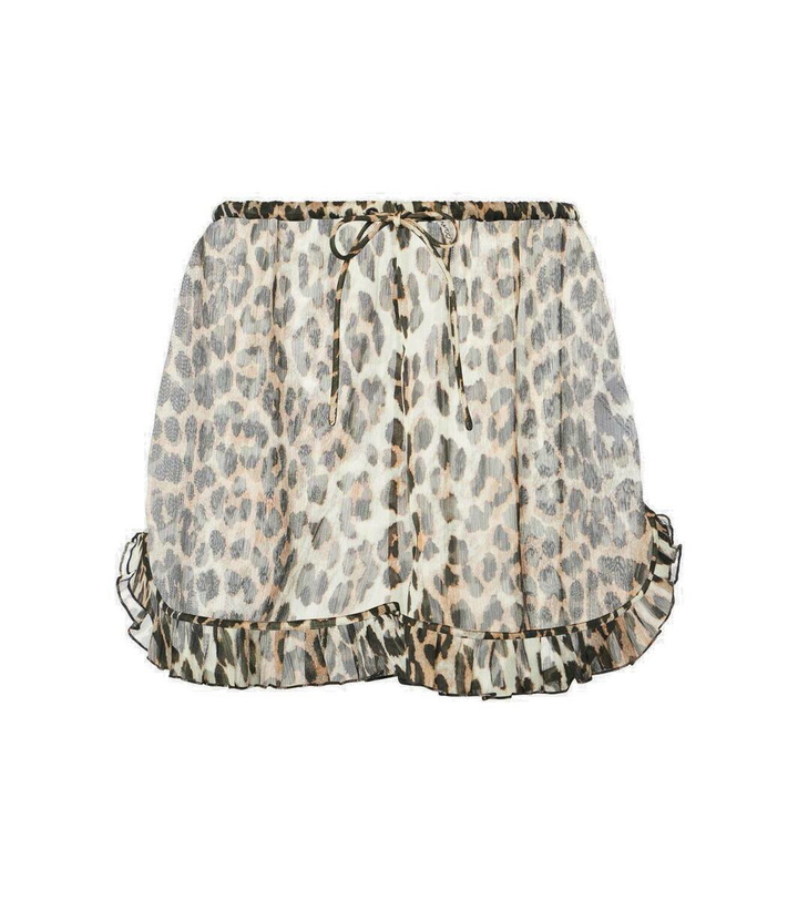 Photo: Ganni Leopard-print chiffon shorts