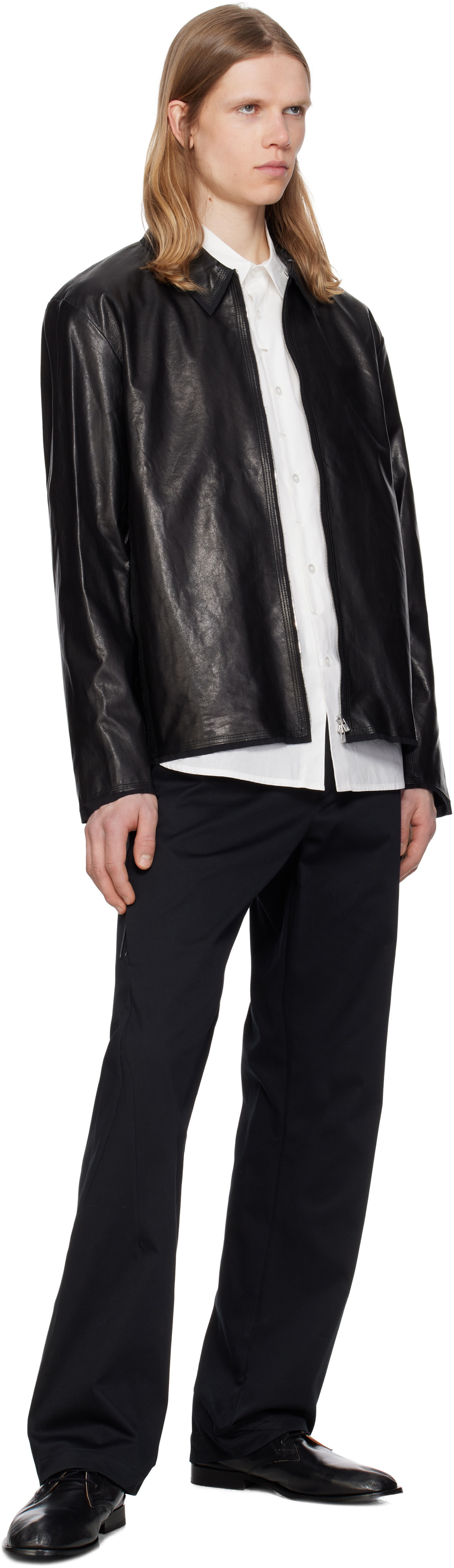 POST ARCHIVE FACTION (PAF) Black 8.0 Right Leather Jacket Post