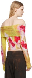 Acne Studios Yellow Off Shoulder Sweater