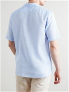 Canali - Camp-Collar Linen Shirt - Blue