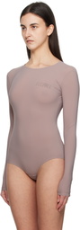 MM6 Maison Margiela Beige Lycra Jersey Bodysuit