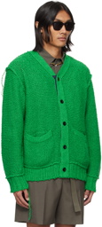 sacai Green Loose Thread Cardigan