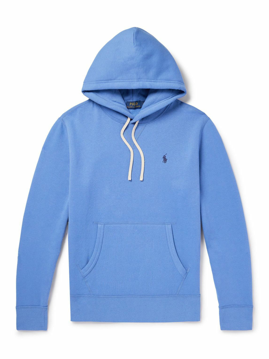 Polo Ralph Lauren - Logo-Embroidered Cotton-Jersey Hoodie - Blue Polo ...