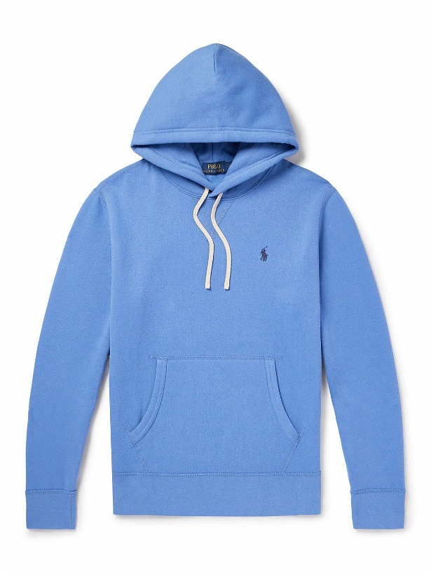 Photo: Polo Ralph Lauren - Logo-Embroidered Cotton-Jersey Hoodie - Blue
