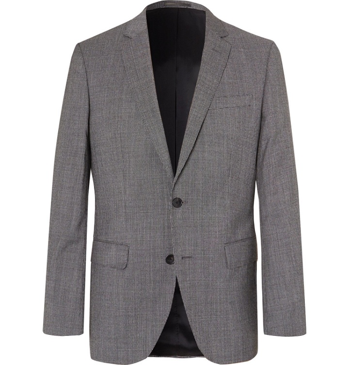 Photo: Hugo Boss - Grey Hartley Slim-Fit Puppytooth Wool Suit Jacket - Gray