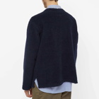 Engineered Garments Men's Shaggy Wool Cardigan in Navy