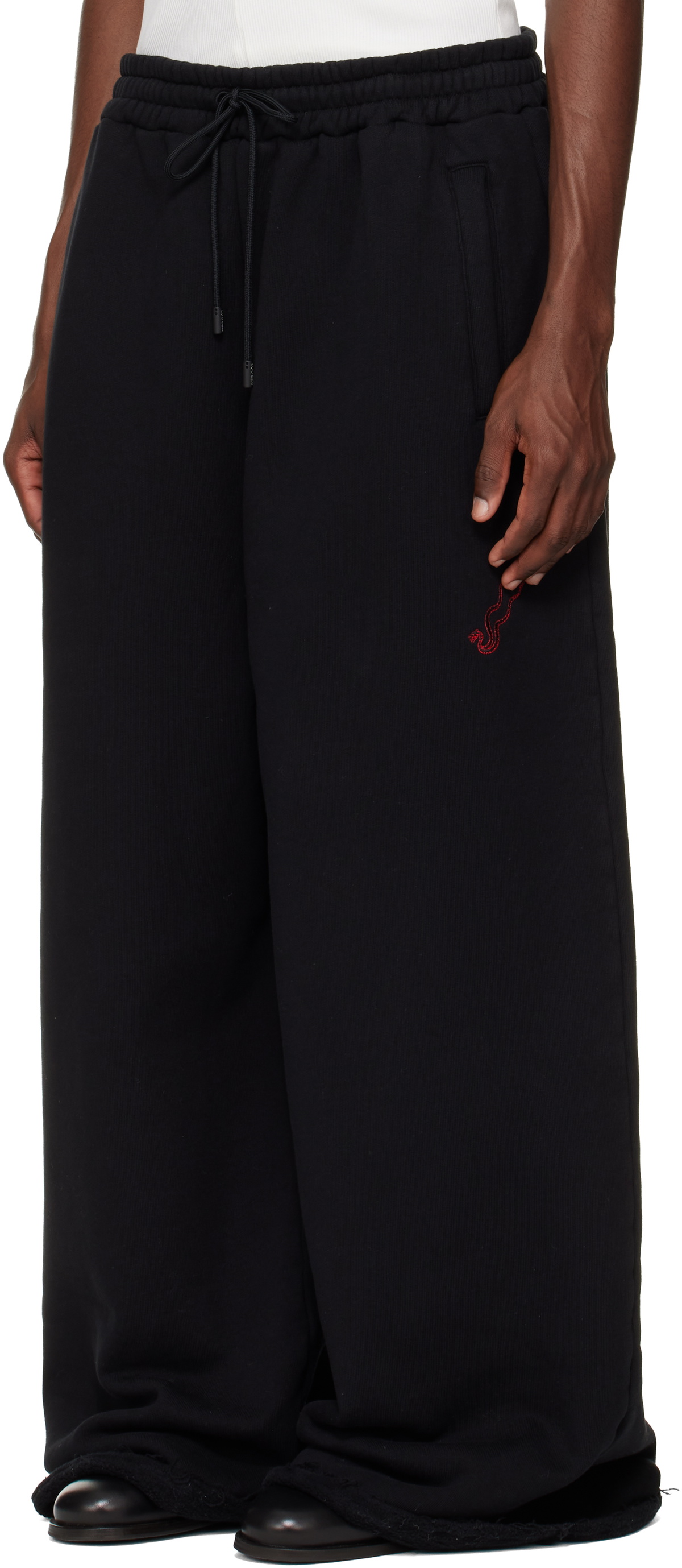 LU'U DAN SSENSE Exclusive Black Raw-Cut Bontan Lounge Pants