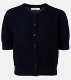 Frame Ladder pointelle cashmere cardigan