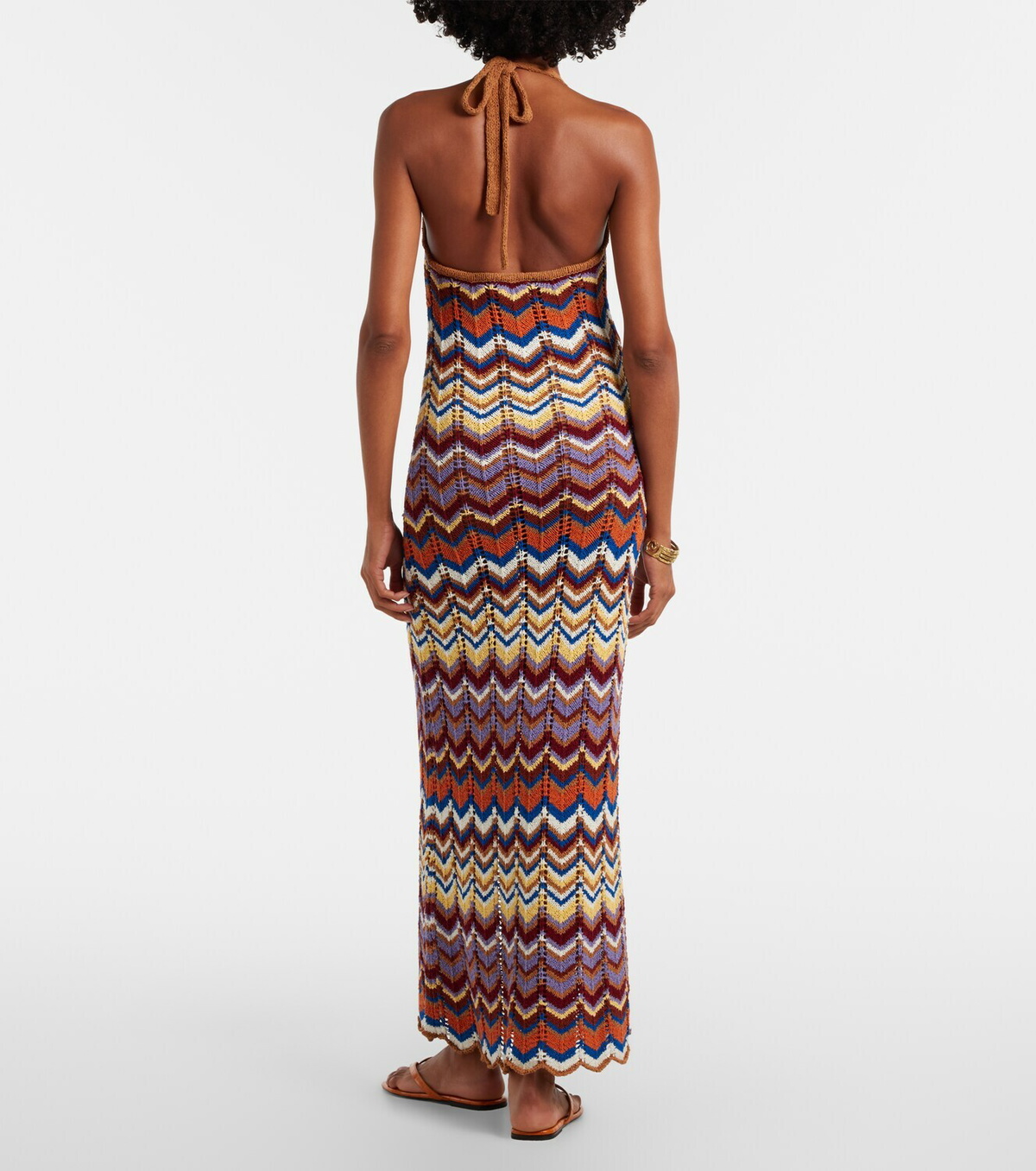 Faithfull Elisa chevron crochet cotton-blend maxi dress