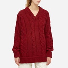 Daniëlle Cathari Women's x Woolrich Oversized Cable Knit in Dark Red