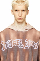 Diesel Hoodie with graffiti print - Sweaters Mens in Brown