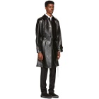 Alexander McQueen Black Shiny Leather Trench Coat