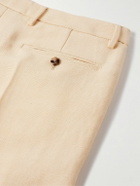 Valentino Garavani - Wide-Leg Pleated Canvas Shorts - Neutrals