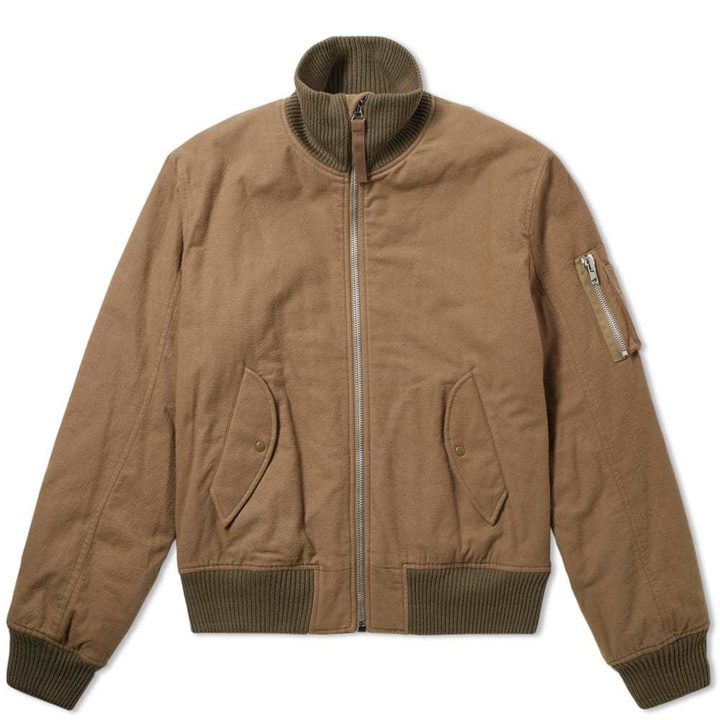 Photo: Helmut Lang 2003 Re-Edition High Collar Bomber Jacket Brown
