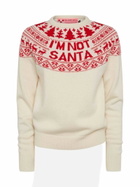 MC2 Saint Barth White Sweater New Queen With Im Not Santa Jacquard