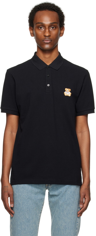 Photo: Moschino Black Embroidered Polo