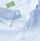Sid Mashburn - Button-Down Collar Striped Cotton and Linen-Blend Shirt - Blue