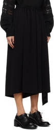 Y's Black Side Elastic Maxi Skirt