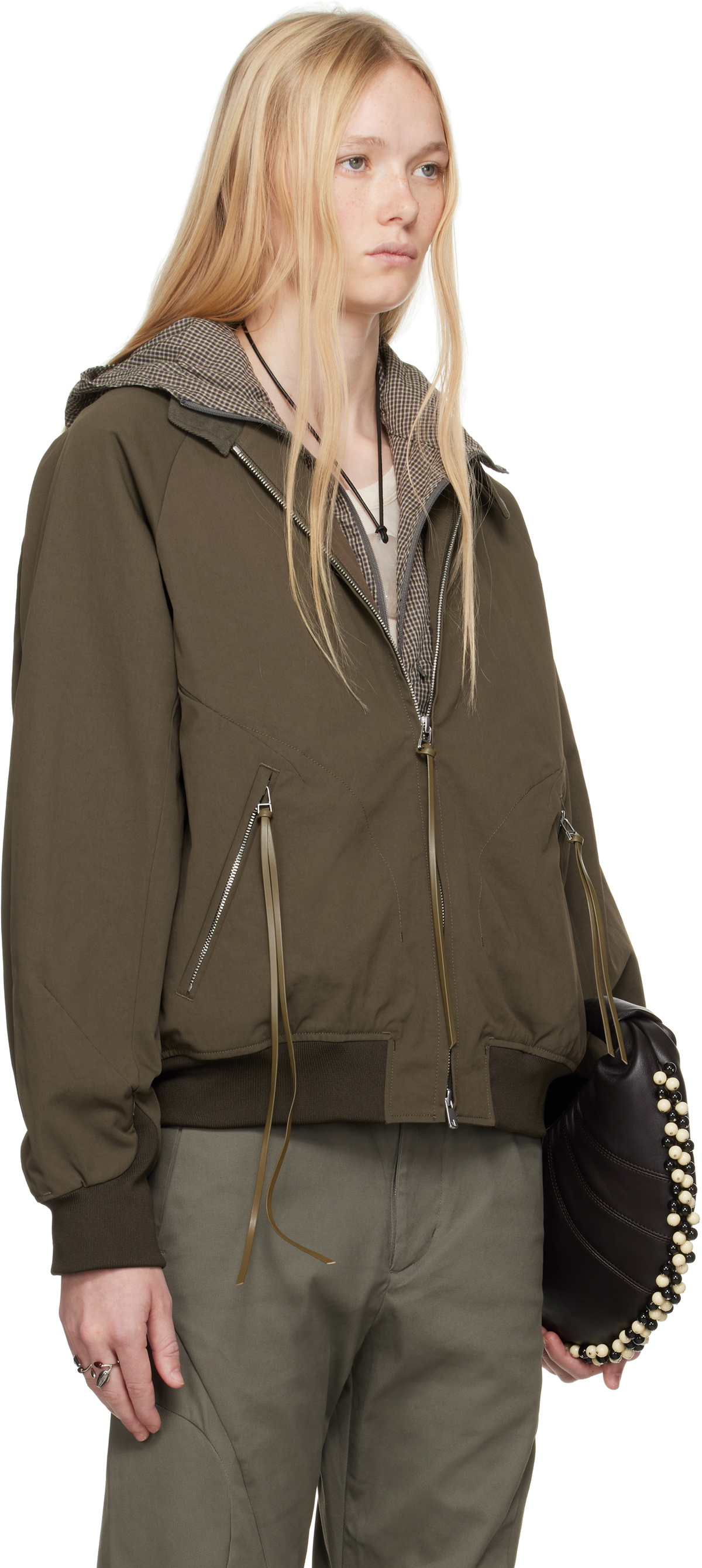 POST ARCHIVE FACTION (PAF) Khaki 8.0 Center Bomber Jacket Post