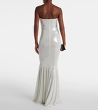 Norma Kamali Ruched metallic gown