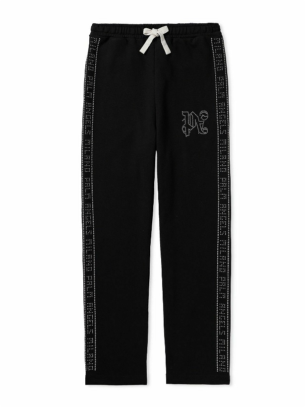 Photo: Palm Angels - Logo-Embellished Cotton-Jersey Sweatpants - Black