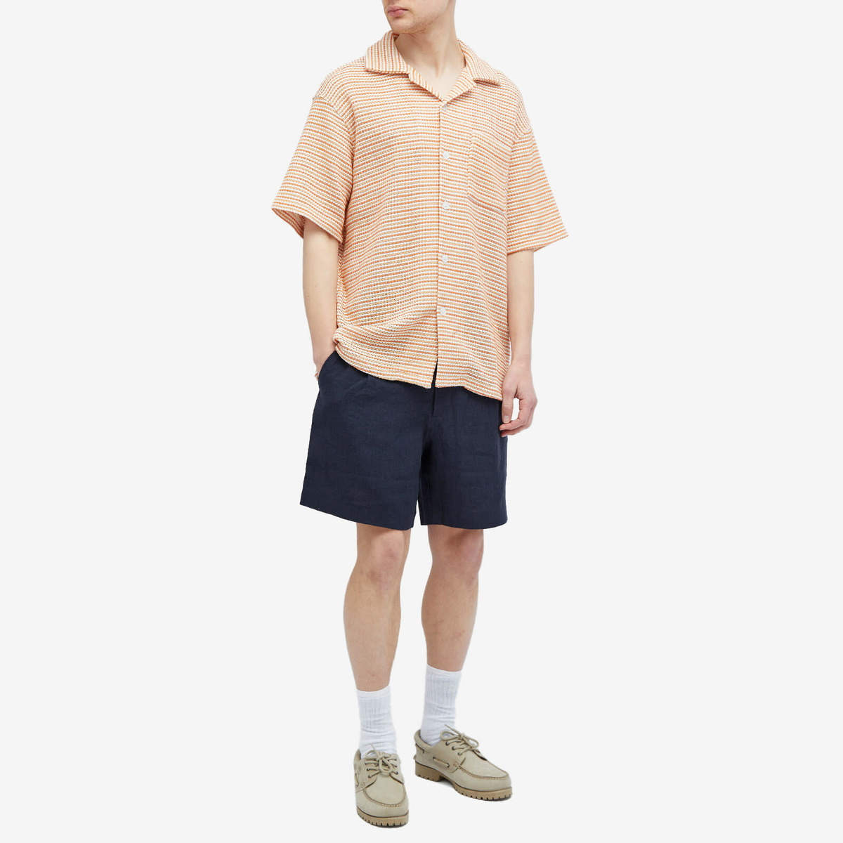 Percival Men's Linen Shorts in Navy