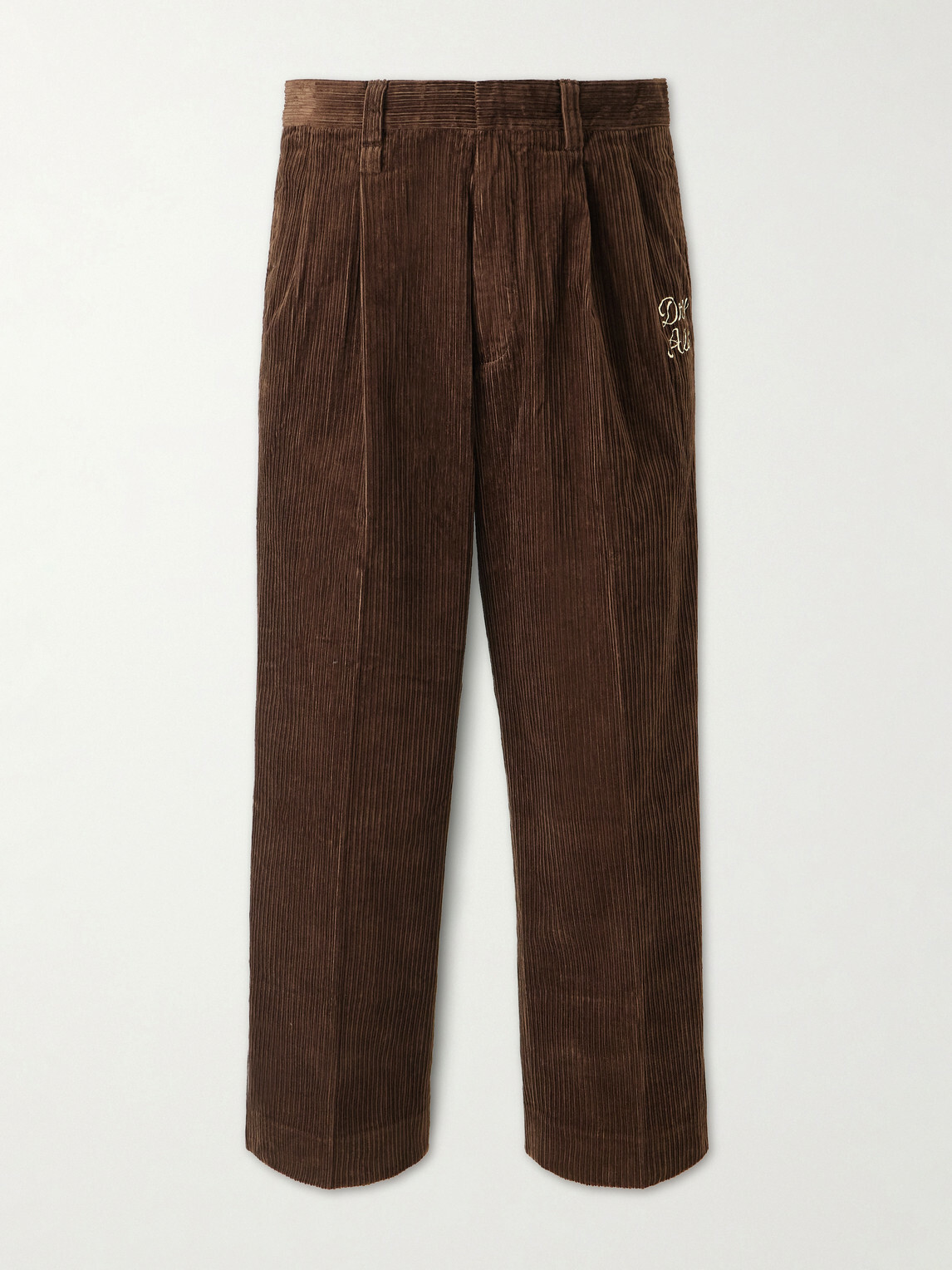 Human Made - Wide-Leg Pleated Cotton-Corduroy Trousers - Brown