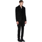 Saint Laurent Black Rive Gauche Double Breasted Coat