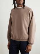 Remi Relief - Distressed Cotton-Jersey Sweatshirt - Brown