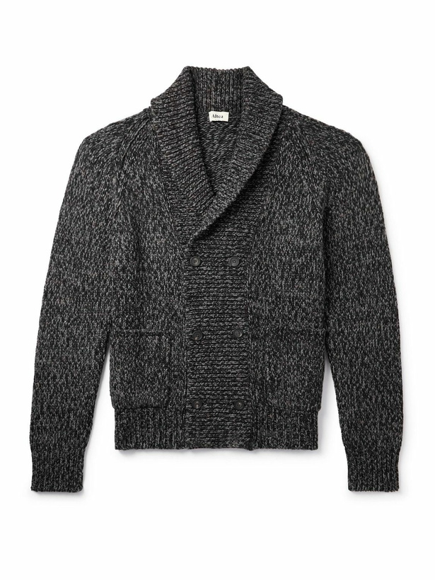 Photo: Altea - Shawl-Collar Double-Breasted Knitted Cardigan - Brown