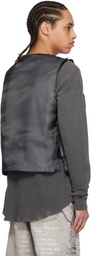 Who Decides War Gray Organza Bullet Point Vest