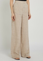 Emporio Armani Wide-leg Linen-blend Trousers Beige
