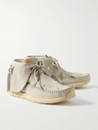 Visvim - FBT Lhamo-Folk Embellished Fringed Suede Ankle Boots - Neutrals