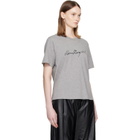 MM6 Maison Margiela Gray Handwritten-Print Cotton Jersey T-shirt