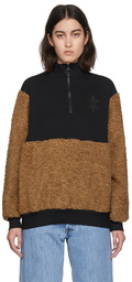 Opening Ceremony Brown & Black Teddy Anorak Half-Zip Sweater