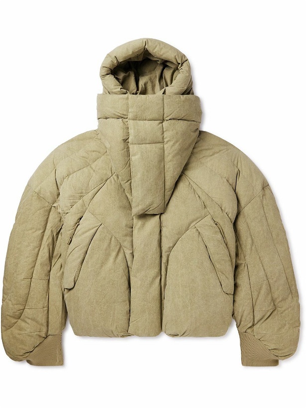 Photo: Entire Studios - XM Cropped Quilted Cotton-Blend Shell Hooded Down Jacket - Neutrals