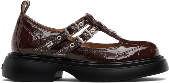 Photo: GANNI Brown Everyday Butterfly Mary Jane Loafers