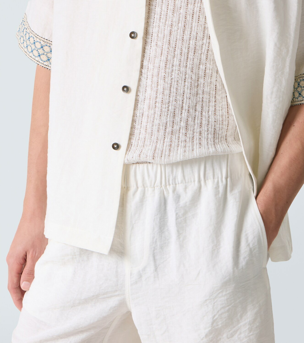 Commas Crochet-trimmed Bermuda shorts