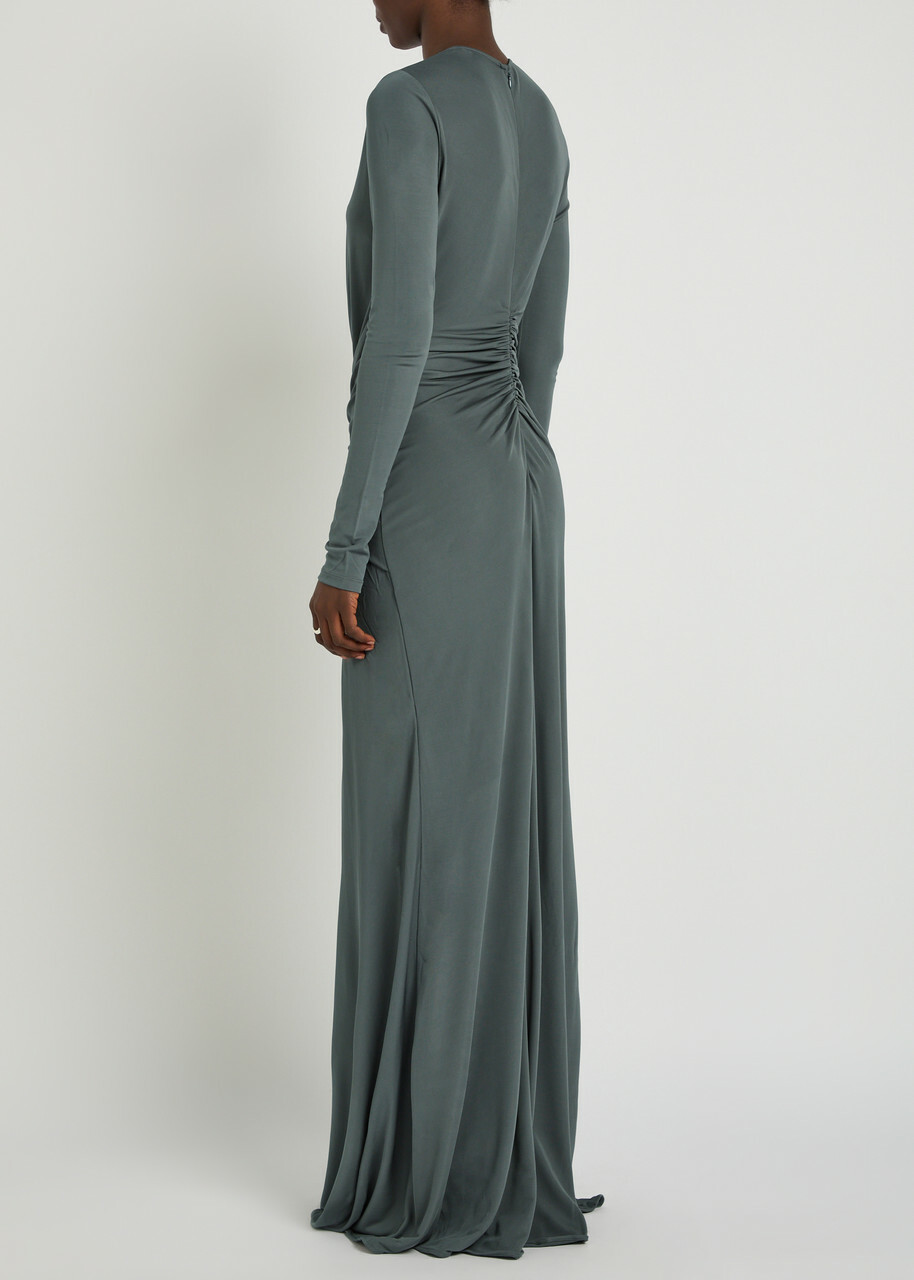 Christopher Esber Orica Cut-out Jersey Maxi Dress Blue