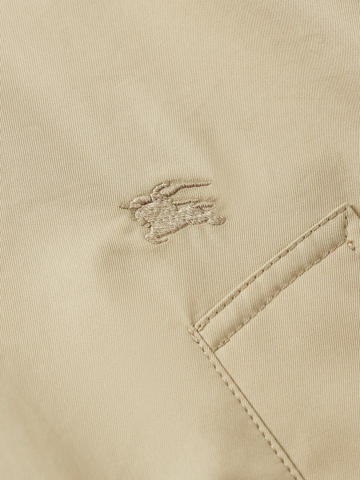 Burberry - Logo-Embroidered Cotton-Twill Harrington Jacket - Neutrals