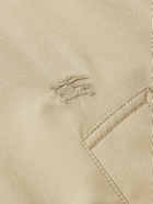 Burberry - Logo-Embroidered Cotton-Twill Harrington Jacket - Neutrals