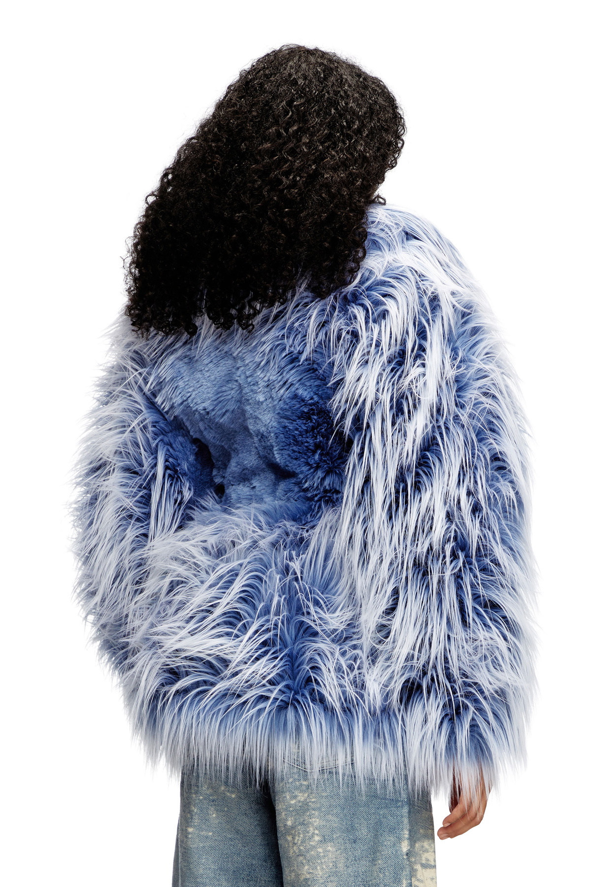 Diesel Ombré-hair padded monster coat - Winter Jackets Womens in Blue