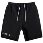 Purple Brand Men's Hwt Fleece Short in Black