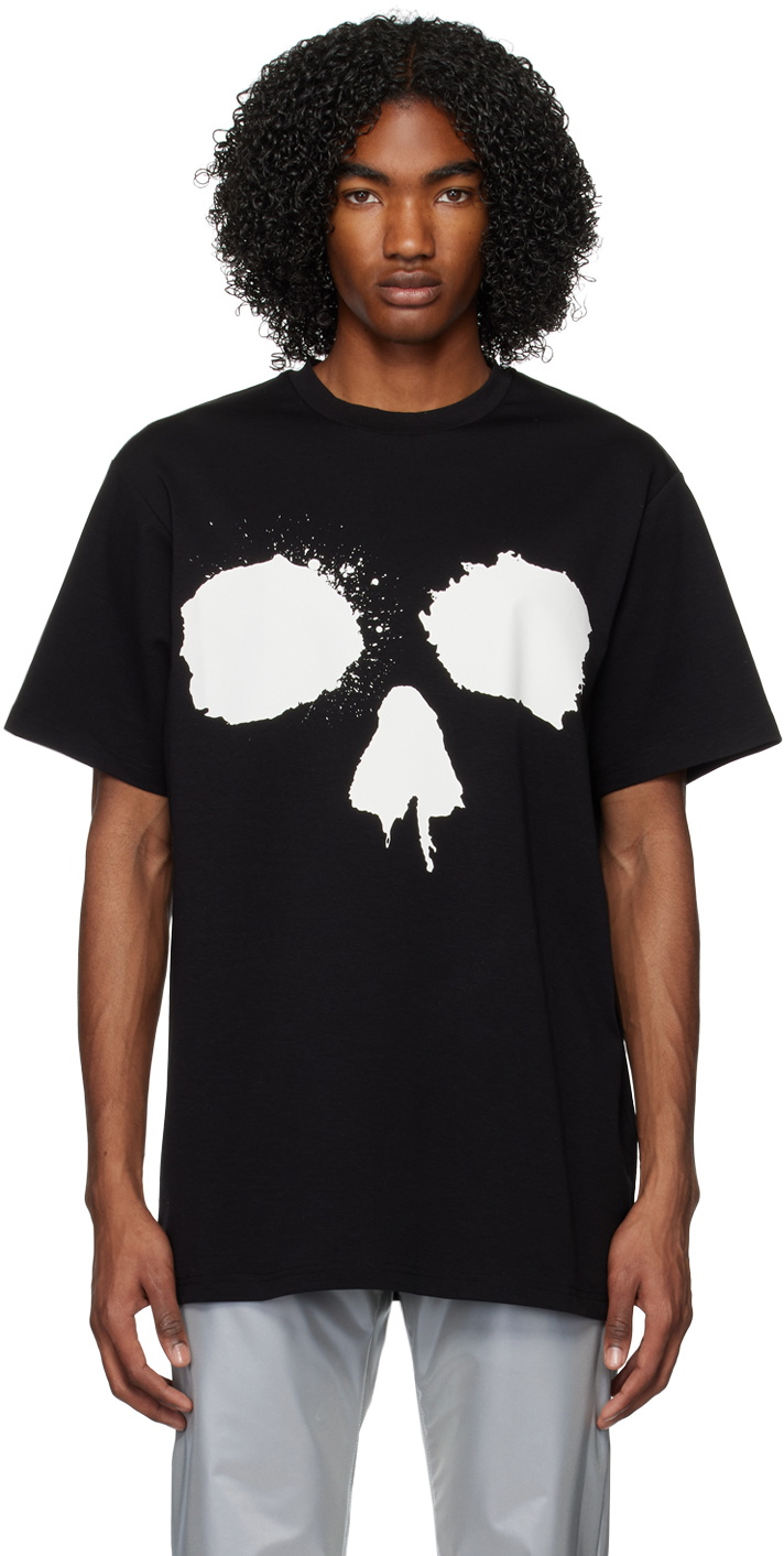 Black Embroidered Graphic T-Shirt