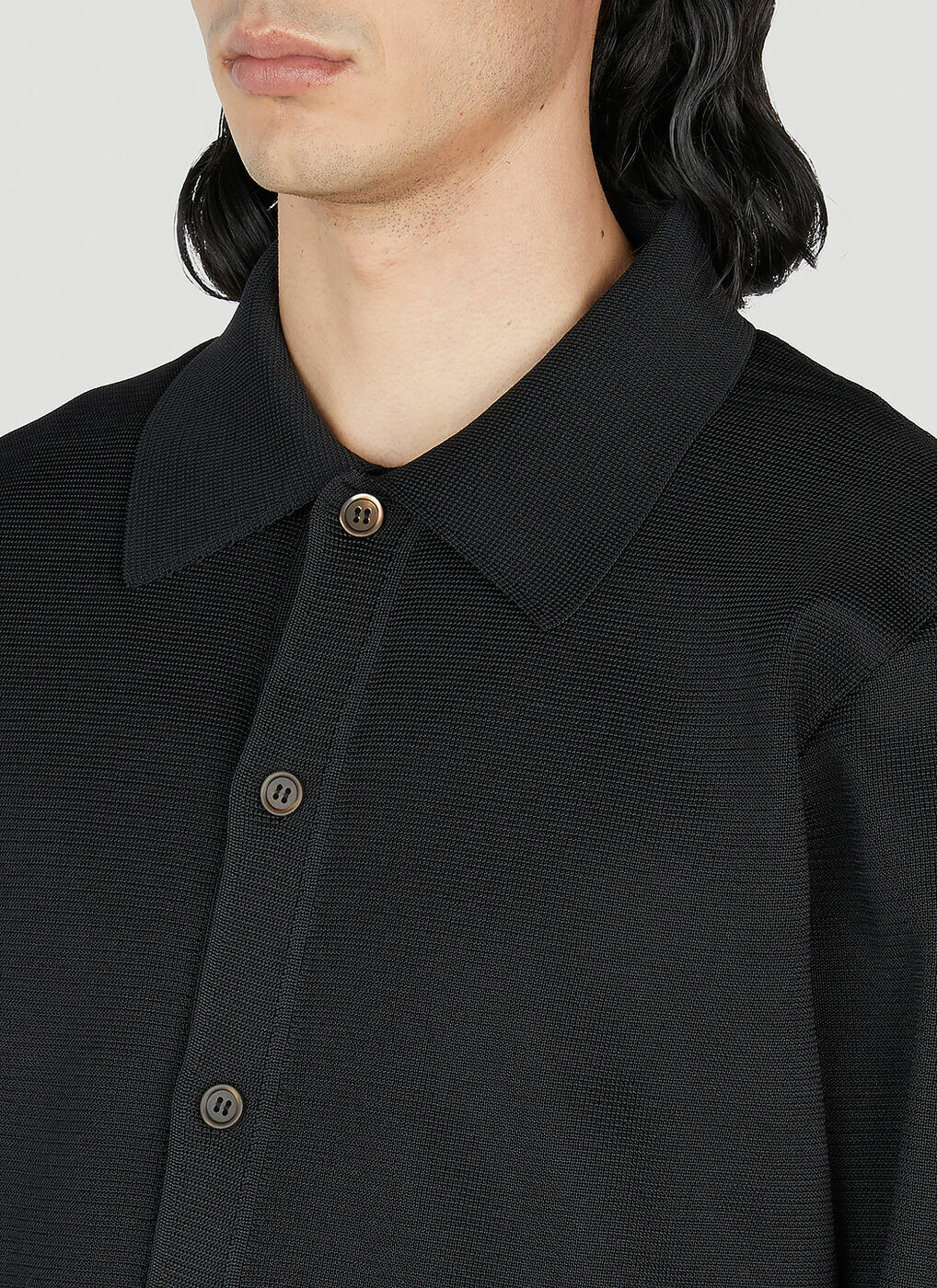 Our Legacy - Evening Polo Cardigan in Black Our Legacy