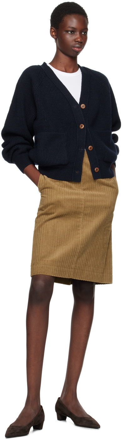 Nothing Written Beige H-Line Midi Skirt