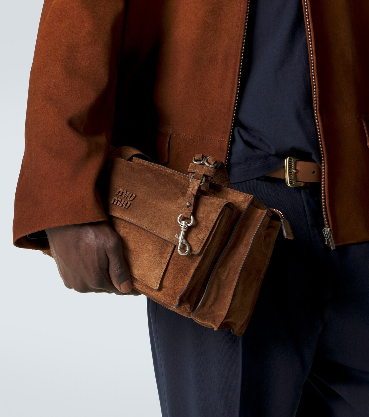 Miu Miu Utilitaire suede tote bag