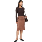 MM6 Maison Margiela Brown Lycra Jersey Bodysuit