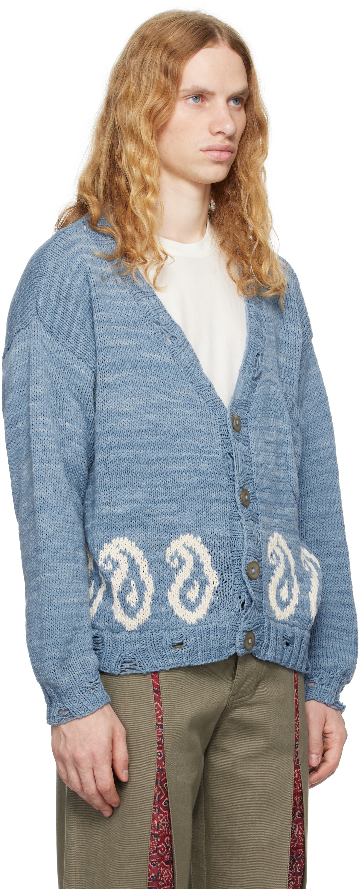 Kartik Research Blue Paisley Cardigan Kartik Research