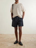 Auralee - Tussah Open-Knit Silk and Cotton-Blend Polo Shirt - Neutrals